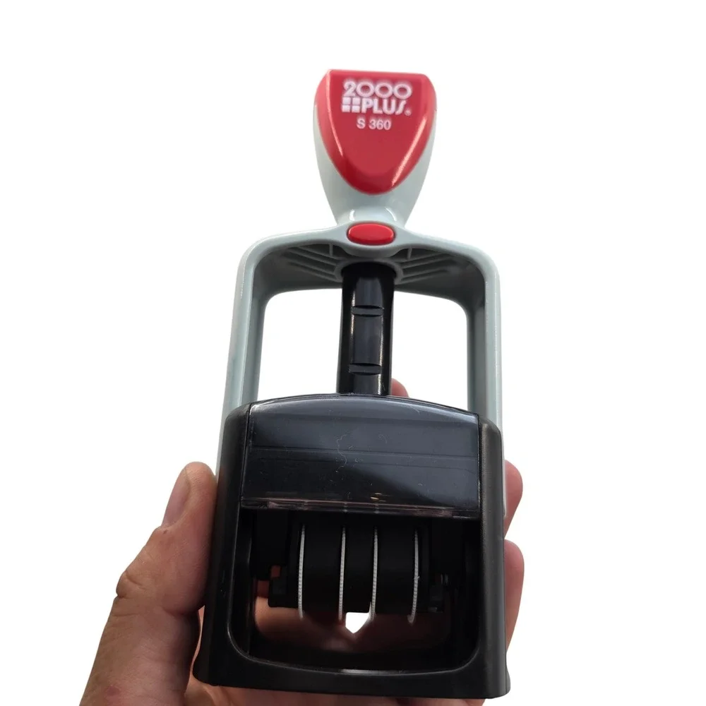 2000 PLUS S 360 Self Inking Dater Stamp PAID BY Office Rubber Stamp Red Blue N2
